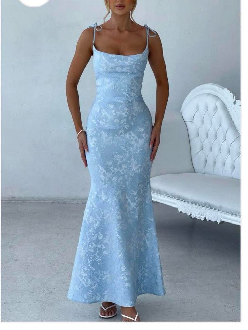 Nwt Babyboo Whitney Blue Maxi Dress